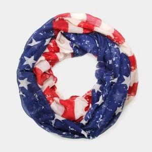 Bufanda American Flag Infinity Ligera Patriótica Lazo Envoltura para Mujeres Hombres EE. UU. - Imagen 1 de 2