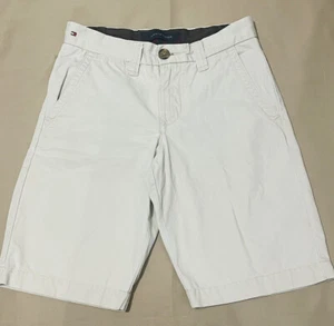 Tommy Hilfiger Khaki Chinos Shorts Youth Boys Size 12 Ivory Pockets 100% Cotton - Picture 1 of 16