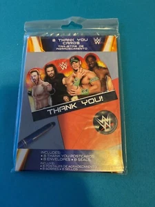 WWE WRESTLING Thank You Cards 8 ct Birthday Party Supplies John Cena NEW SEALED - Picture 1 of 2