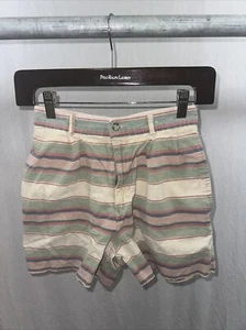Polo Ralph Lauren Green Red Yellow Blue Striped Shorts Boys Sz 10 - Picture 1 of 7