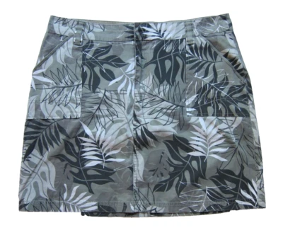 Camisa Loca Gris Floral Hoja Hawaiana Tropical Camuflaje Bolsillo Falda Mujer 12 Foto 1 de 4