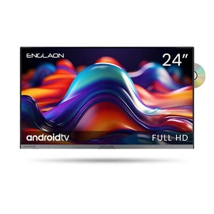 ENGLAON 24" FHD LED Android Smart 12V TV DVD Combo & Chromecast for Caravans RV - Picture 1 of 10
