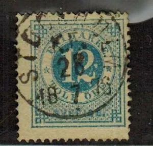 Francobollo Svezia 1872 usato Scott #22 francobollo blu spedizione gratuita USA - Foto 1 di 2