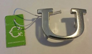 Original C. Wonder Silver Initial Belt Buckle Letter U $28 - Picture 1 of 2
