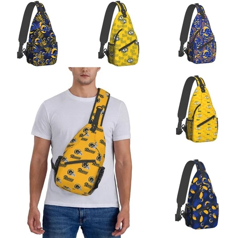 Los Angeles Rams Men's Casual Cross Chest Bag Diagonally Portable Travel Bag Cover