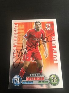 JONATHAN WOODGATE SIGNED MIDDLESBROUGH MATCH ATTAX TRADING CARD 2007/08