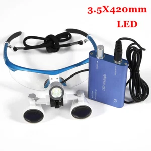 Lente di ingrandimento dentale lente di ingrandimento chirurgia medica 3,5 x binocolo con lampada frontale LED - Foto 1 di 3