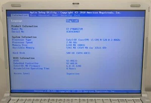 Panasonic Toughbook CF-F9 i5 M 520 2.40GHz 6GB RAM 500GB HDD 14in 0 Hours NO OS! - Picture 1 of 10