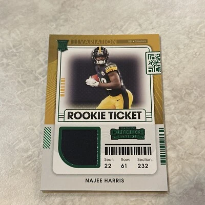 🔥 2021 Contenders Najee Harris Green Variation Rookie Ticket Patch RC #RSV-NHA - Image 1 of 4