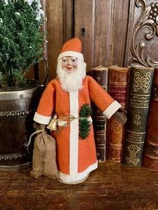 Antique German Santa Claus Candy Container Red Felt - Picture 1 of 10