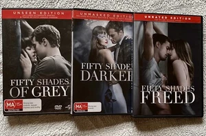 SET DVD’s Fifty Shades Of Grey / Fifty Shades Darker / Fifty Shades Freed - Picture 1 of 8