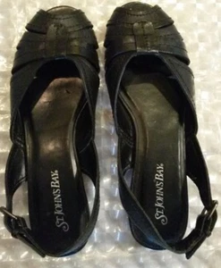 St Johns Bay 6 1/2 Medium Eilene Black 1/2" Heel Very Gently Worn Leather Upper - Picture 1 of 6
