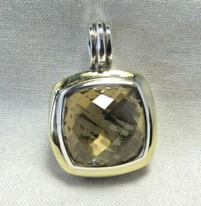 Colgante de cuarzo ahumado David Yurman plata esterlina 18K 17 mm - Imagen 1 de 9
