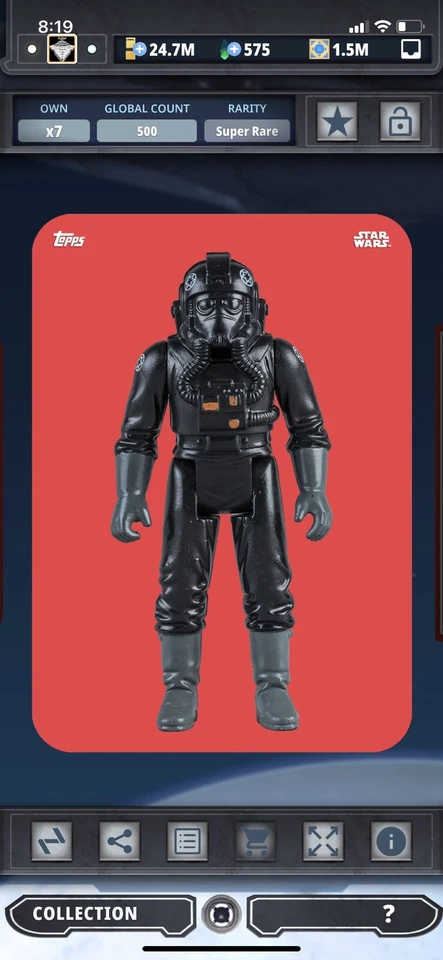 Topps Star Wars Digital Card Trader Red Out Of The Box Tie Fighter Pilot Insert - Image 1 of 1