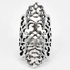 Anillo de filigrana geométrica de inspiración bohemia en tono plata - Imagen 1 de 6