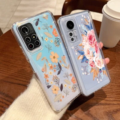 For Xiaomi Redmi Note 12 11 Pro 13T 11T Clear Flower Soft ShockProof Case Cover - Image 1 of 4