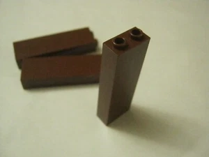 Lego Lot 3 Reddish Brown 1x2x5 Bricks, Open Studs, Side Supports, 2454 (028-159) - Picture 1 of 1