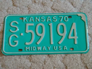 ANTIQUE 1970 KANSAS LICENSE TAG/PLATE - #59194   MIDWAY USA - Bild 1 von 2