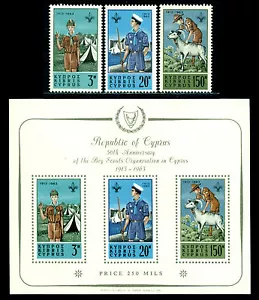 Zypern 1963 Pfadfinder, Marine Scouts, Mufflon, Tier, Zelt, Mi.220, Bl.1, postfrisch, Lebenslauf = 250 $ - Bild 1 von 2