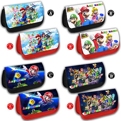 SUPER MARIO Bros personalisierte Bleistifthülle Nintendo DS Spieltasche Name Geschenk Schule