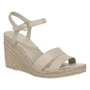 Vince Gwen Alpargata Cuñas Correa al Tobillo Cuero Sandalias Crema EE. UU. 7,5 EUR 38 Nuevo - Imagen 1 de 11