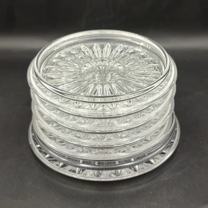 Gorham Crystal Lyric 4 Coaster Set with Base - Picture 1 of 4