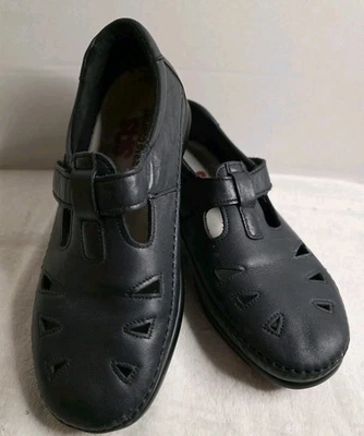 ZAPATOS CÓMODOS SAS ROAMER MARY JANE CUERO NEGRO TALLA 8.5S CORREA EN T TRIPAD Foto 1 de 4