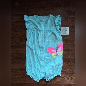 NEW CARTERS Girls 18M Blue Sunsuit Bubble Romper - Picture 1 of 6