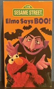 Sesame Street: Elmo Says BOO! VHS Tape 1999 Halloween Spooky Cartoon Show Rare - Picture 1 of 3