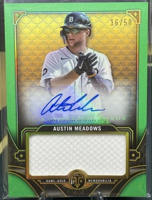 Austin Meadows 2022 Topps Triple Threads Esmeralda Auto Jumbo Reliquia/50 Tigres Foto 1 de 2