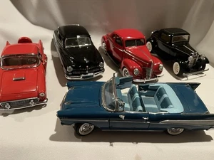 Franklin Mint 1:24 Scale Diecast Cars Lot of 5 Not Perfect Great for Refinishing - Picture 1 of 24