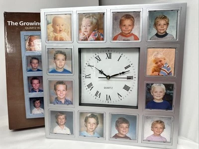 Reloj de pared North Point The Growing Years 12 marco de fotos - Cuarzo - Fotos de 2"x2" Foto 1 de 4