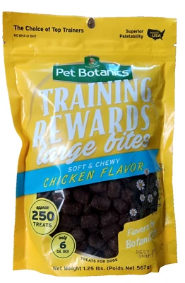 Recompensas de entrenamiento de bontánica para mascotas sabor pollo suave y masticable bocados grandes 1,25 libras Foto 1 de 3