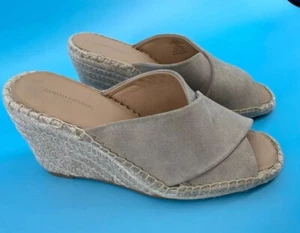 Banana Republic Sandals Women's Size 8 Espadrille Wedges Sand Beige Suede Boho - Picture 1 of 8
