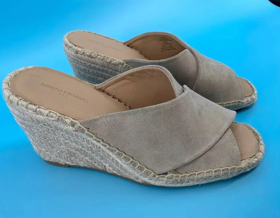 Босоножки Banana Republic женские размер 8 эспадрилья на танкетке песочные бежевые замшевые богемное - Изображение 1 из 4