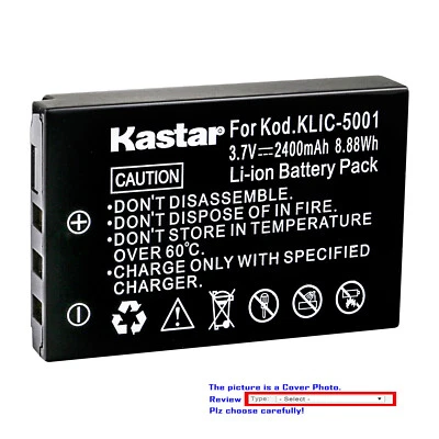 Batería de repuesto Kastar para Kodak KLIC-5001 genuina y OEM Sanyo DB-L50 Foto 1 de 3