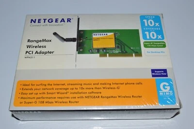 NETGEAR WPN311 Range Max Wireless PCI Adapter, NEW - Image 1 of 4