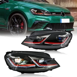 For VW Golf7 MK7 2013-2018 Pair LED Headlight Upgrade Laser Projector DRL Lamp - Picture 1 of 20