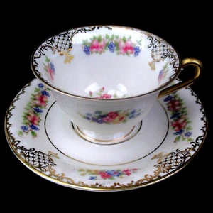 Rosenthal Porzellan Mokkatasse FLORANADA Ivory Elfenbein Art Deco Blumendekor - Bild 1 von 6