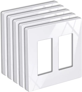 BESTTEN 5 Pack Screwless Decorator Wall Plate, 2 Gang Decorative Outlet Cover, U - Picture 1 of 8