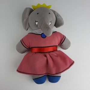 Babar Yottoy Queen Celeste Elephant Plush Stuffed Animal 10" wearing Pink Dress - Picture 1 of 9