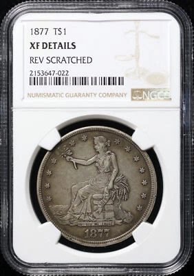 1877 Trade Dollar NGC XF Details Reverse Scratched - Image 1 of 2