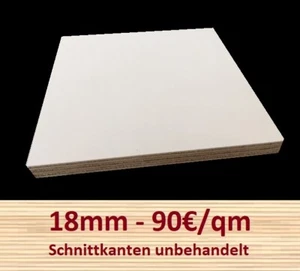 Multiplexplatte weiß  Zuschnitt Multiplex Sperrholz Platte Holz Möbel 18mm 90€m² - Bild 1 von 2