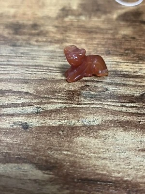 Vintage Chinese Agate CARNELIAN Ram  Pendant GEMSTONE BEAD - Image 1 of 4