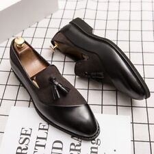 Fashion Men's Business Dress Shoes Slip-On Tassel Flats Party Shoes 38-48