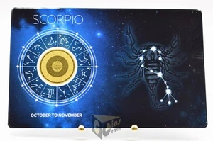 Tarjeta de moneda signo del zodiaco de Escorpio 1/1000 OZ moneda de oro 999 3000 francos Chad - Imagen 1 de 4