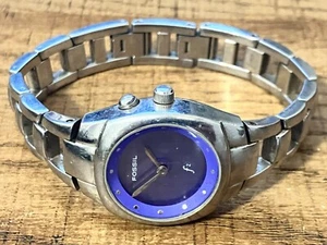 Fossil F2 Kaleido ES-9573 Stainless Steel Watch Women Silver Tone Purple Dial - Picture 1 of 1