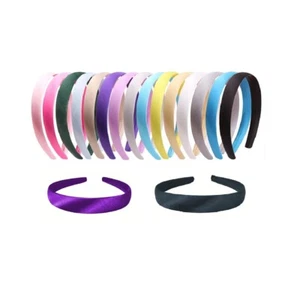 2,5 cm (1 Zoll) abgeschrägtes Satingefühl Alice Band Haar Stirnband. Schule, Brautfarben - Bild 1 von 19