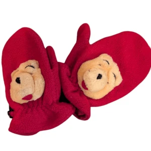 Disney Winnie the Pooh Vintage red fleece mittens - Picture 1 of 4