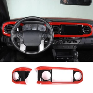 Gloss Red & Black Interior Center Dash Panel Trim Cover Fits Tacoma 2016-2023 - Picture 1 of 13
